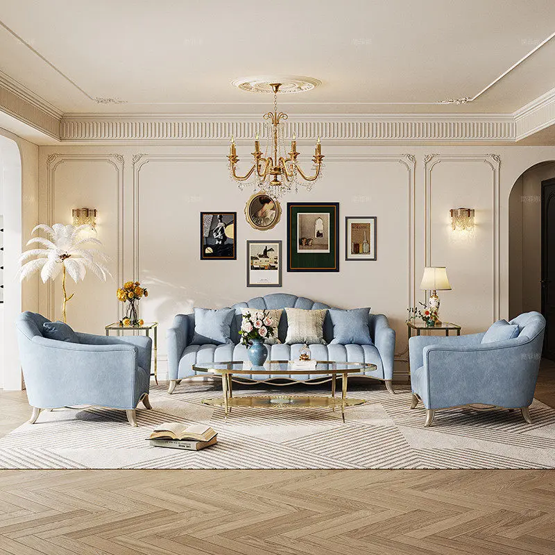 Fabric sofa living room American light luxury sofa straight row combination
Fabric sofa living room American light luxury sofa straight row combination