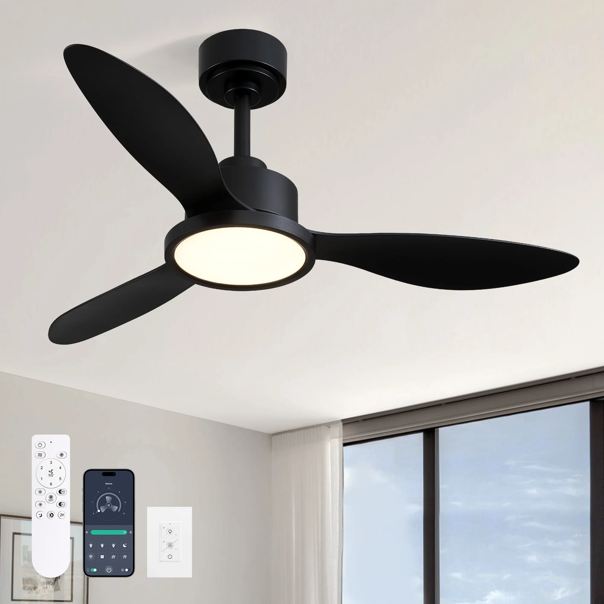 Low Profile Ceiling Fan Light Intelligent Nordic Style Electric Fan Lamp for Bedroom Restaurant Household
Low Profile Ceiling Fan Light Intelligent Nordic Style Electric Fan Lamp for Bedroom Restaurant Household