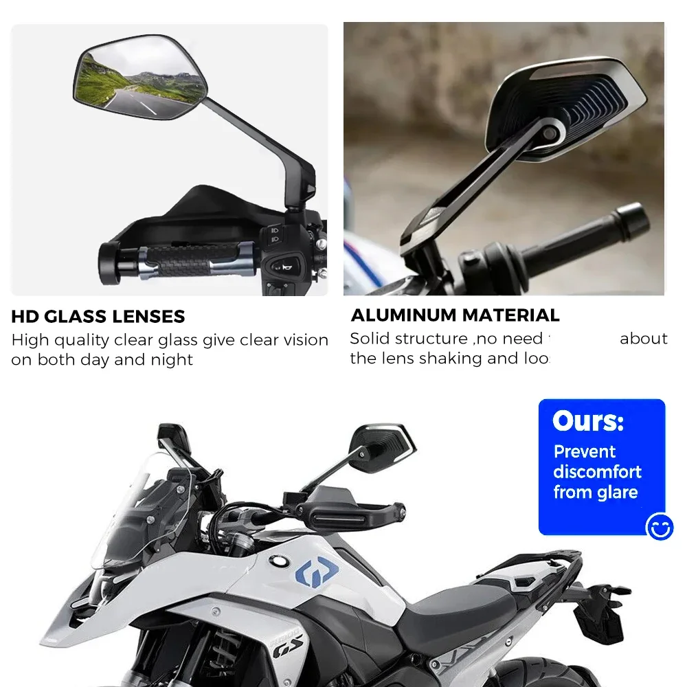 Aluminum Side Rearview Mirror For BMW R1250GS LC R1200GS F900R G310GS S1000R R1250RS F900XR C400X/GT Motorcycle Accessories 2024
Aluminum Side Rearview Mirror For BMW R1250GS LC R1200GS F900R G310GS S1000R R1250RS F900XR C400X/GT Motorcycle Accessories 2024