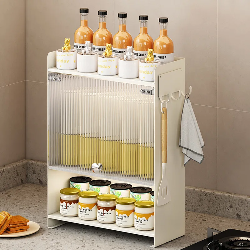 Kitchen seasoning rack, countertop, oil, salt, sauce and vinegar, locker, dustproof condiment rack, tea item storage rack
Kitchen seasoning rack, countertop, oil, salt, sauce and vinegar, locker, dustproof condiment rack, tea item storage rack