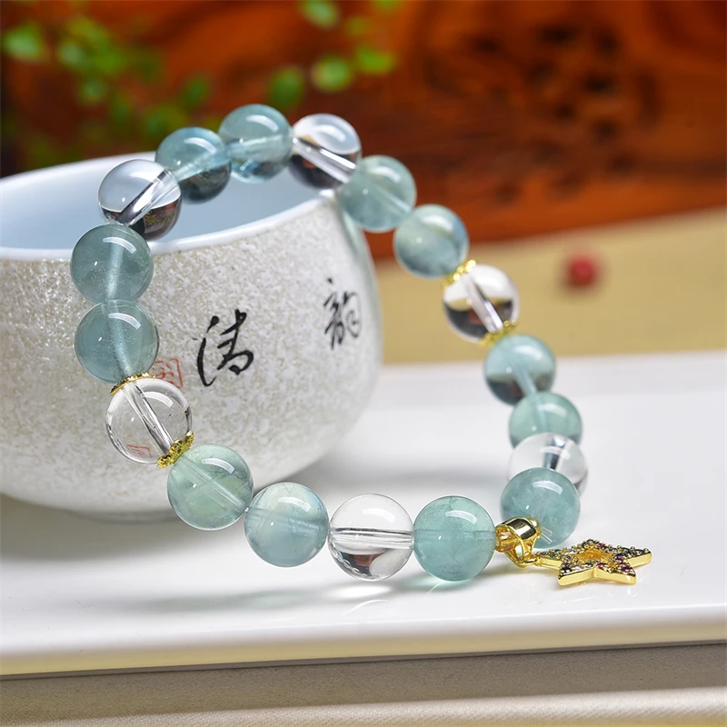 10MM Natural Clear Quartz Fluorite Bracelet Gemstone Crystal Jewelry Bangle For Women Healing Bohemia Holiday Gift 1pcs
10MM Natural Clear Quartz Fluorite Bracelet Gemstone Crystal Jewelry Bangle For Women Healing Bohemia Holiday Gift 1pcs