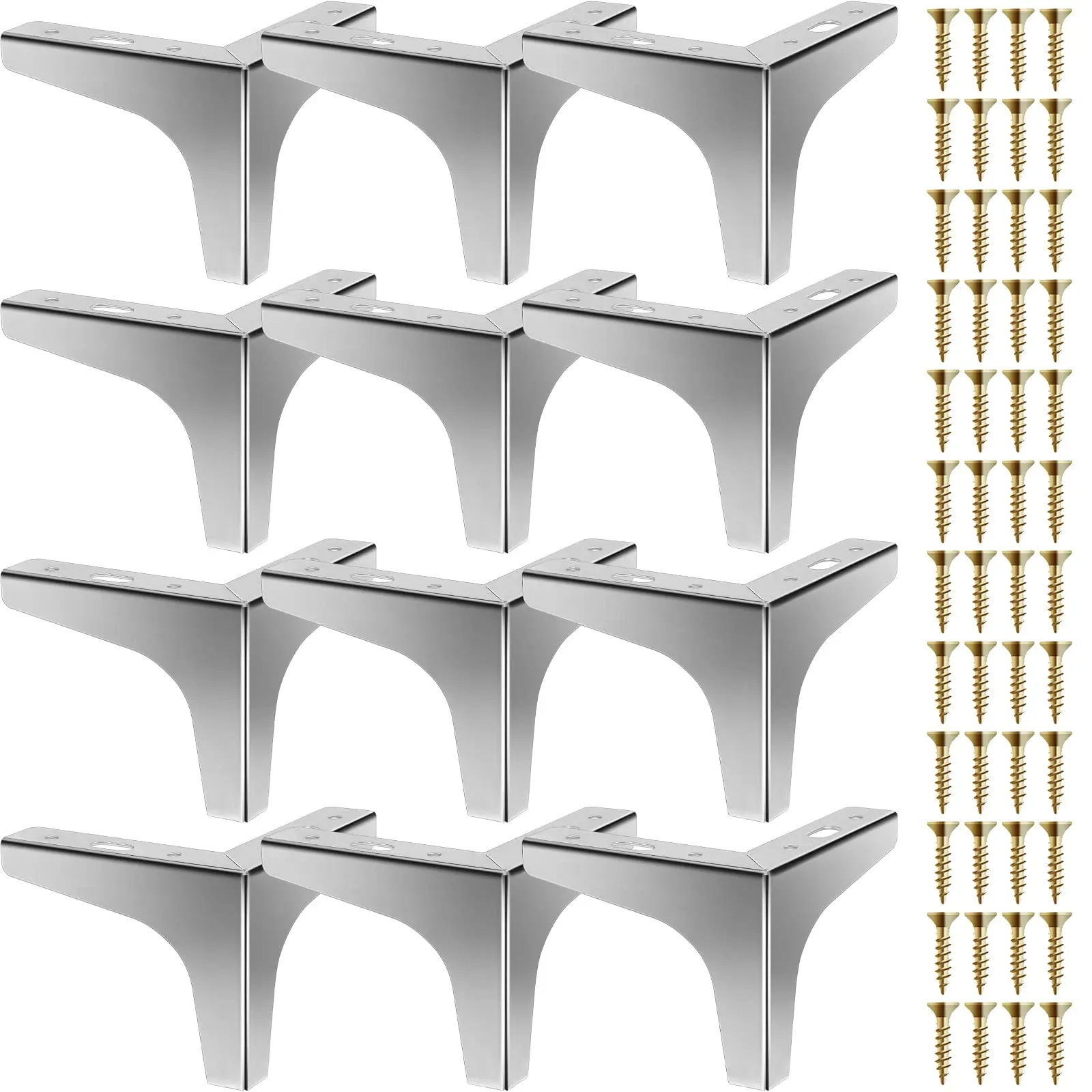 12pcs 4-Inch Chrome-Plated Steel Furniture Legs, Triangle Design For Tables, Cabinets, Sofas, Dressers, Chairs, Ottomans
12pcs 4-Inch Chrome-Plated Steel Furniture Legs, Triangle Design For Tables, Cabinets, Sofas, Dressers, Chairs, Ottomans