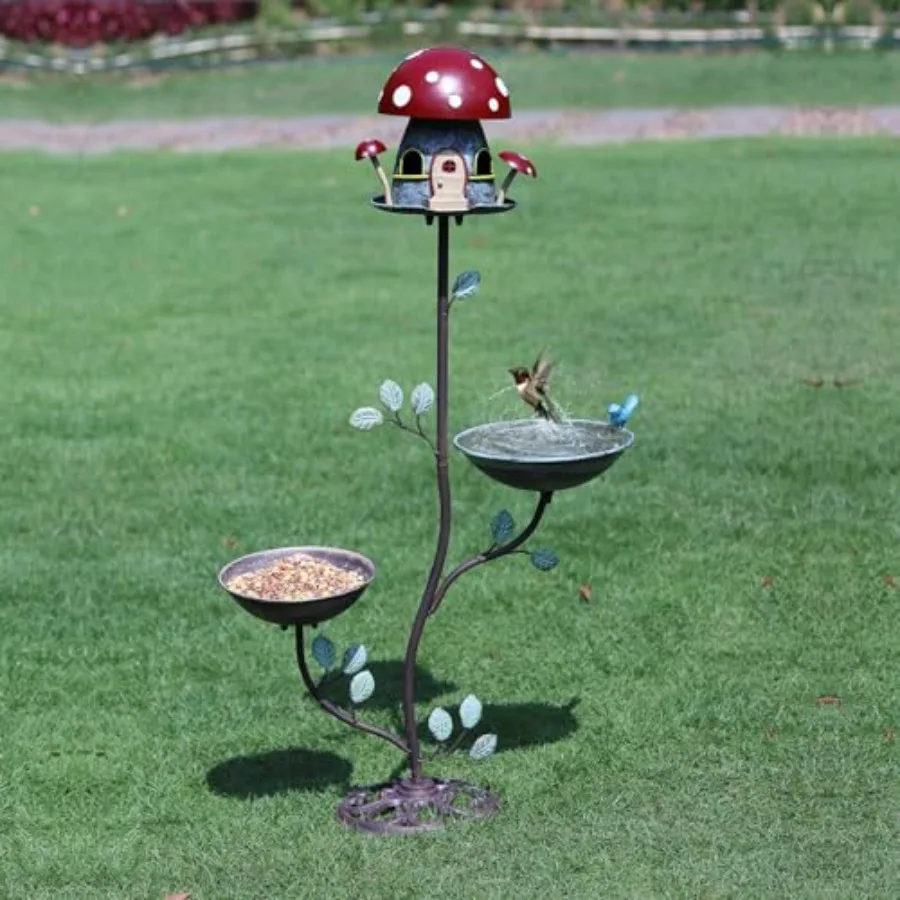 38" H Cast Iron Pedestal Bird Bath, BirdBaths for Outdoors with Metal Birdhouse Birdfeeder 3-in-1, Garden Yard Lawn Decor
38" H Cast Iron Pedestal Bird Bath, BirdBaths for Outdoors with Metal Birdhouse Birdfeeder 3-in-1, Garden Yard Lawn Decor