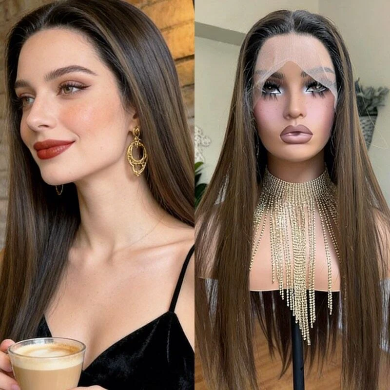 Синтетический парик с HD-кружевом 13x4, с предварительно выщипанной линией роста волос, омбре, коричневые мели, мягкий, длинный, прямой, высококачественный, плотность 150%
Синтетический парик с HD-кружевом 13x4, с предварительно выщипанной линией роста волос, омбре, коричневые мели, мягкий, длинный, прямой, высококачественный, плотность 150%