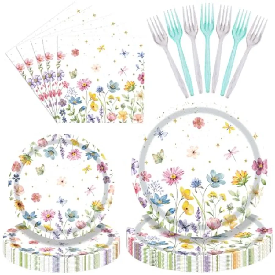 00 Pieces Sp Tableware Set Wildflower Disable Plates and Napkins n Parties, Baby Sowers, Bridal Sowers and Sp Celebrations Serv
00 Pieces Sp Tableware Set Wildflower Disable Plates and Napkins n Parties, Baby Sowers, Bridal Sowers and Sp Celebrations Serv
