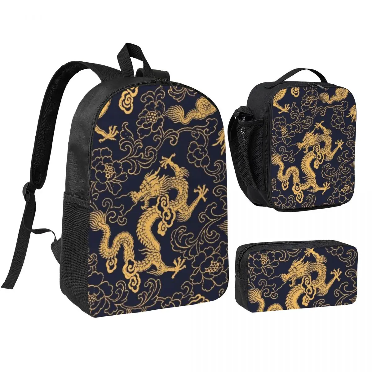 Chinese Traditional Golden Dragon Backpack Boys Girls BookBag School Bag Shoulder Bags 3ps Insulated Lunch Bag Pencil Case
Chinese Traditional Golden Dragon Backpack Boys Girls BookBag School Bag Shoulder Bags 3ps Insulated Lunch Bag Pencil Case