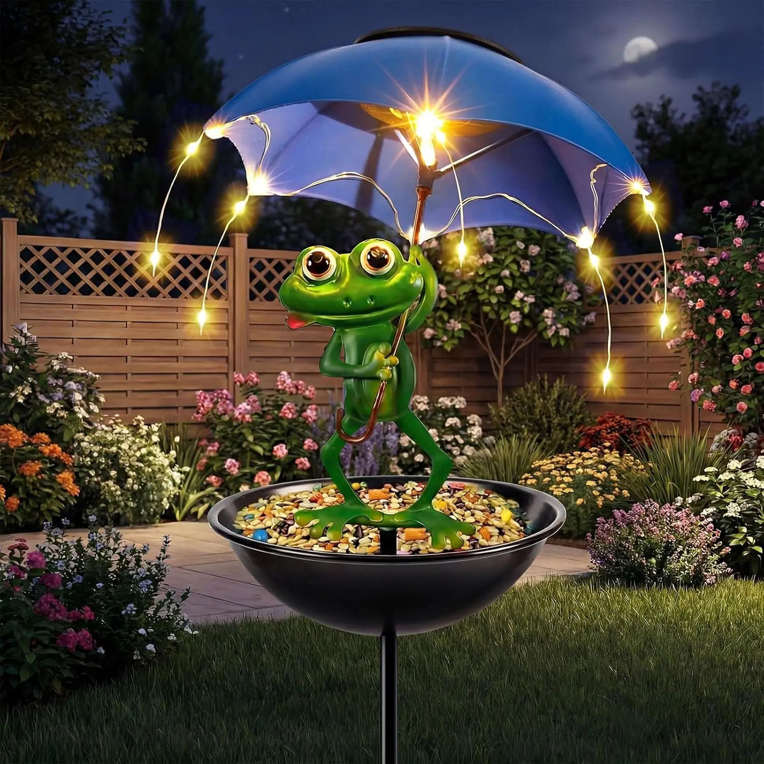 Solar Bird Feeder Frog Garden Decor, Outdoor Solar Lights with Umbrella, Hummingbird Feeder Decorative Path Lights Yard
Solar Bird Feeder Frog Garden Decor, Outdoor Solar Lights with Umbrella, Hummingbird Feeder Decorative Path Lights Yard