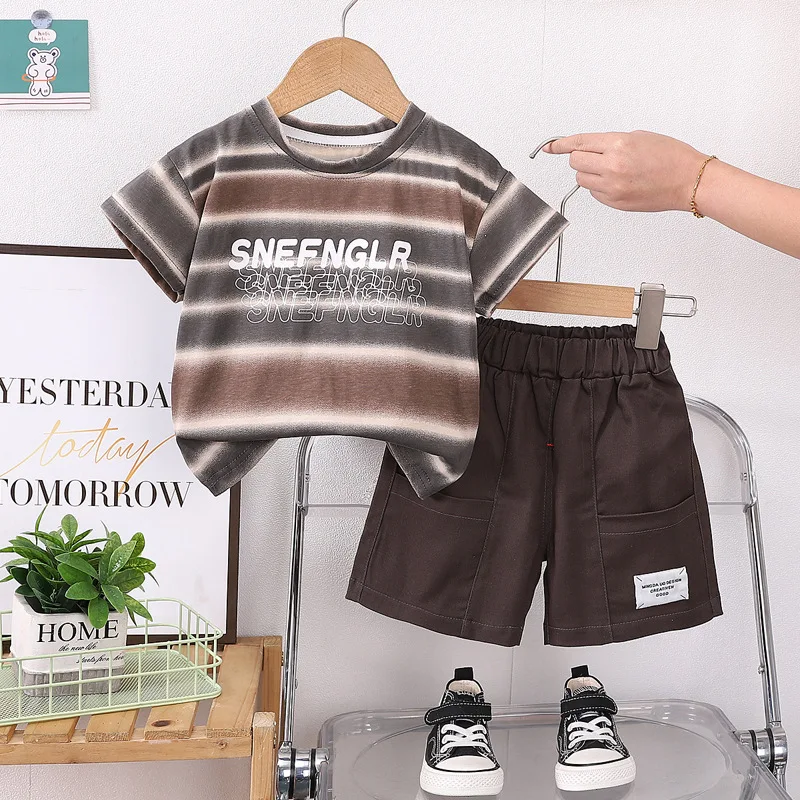Kids Summer Sets 2024 Baby Boy Clothes 9 To 12 Months Casual Striped Letter Short Sleeve T-shirts and Shorts Children's Clothing
Kids Summer Sets 2024 Baby Boy Clothes 9 To 12 Months Casual Striped Letter Short Sleeve T-shirts and Shorts Children's Clothing
