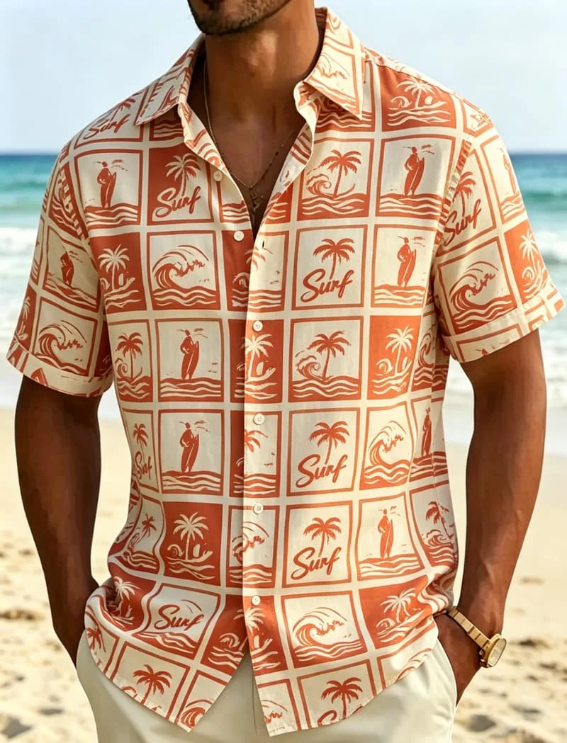 Men's Retro Checkered Patchwork Style Printed Casual shirt, Suitable For Summer vacation, Party travel, And Daily Wear
Men's Retro Checkered Patchwork Style Printed Casual shirt, Suitable For Summer vacation, Party travel, And Daily Wear