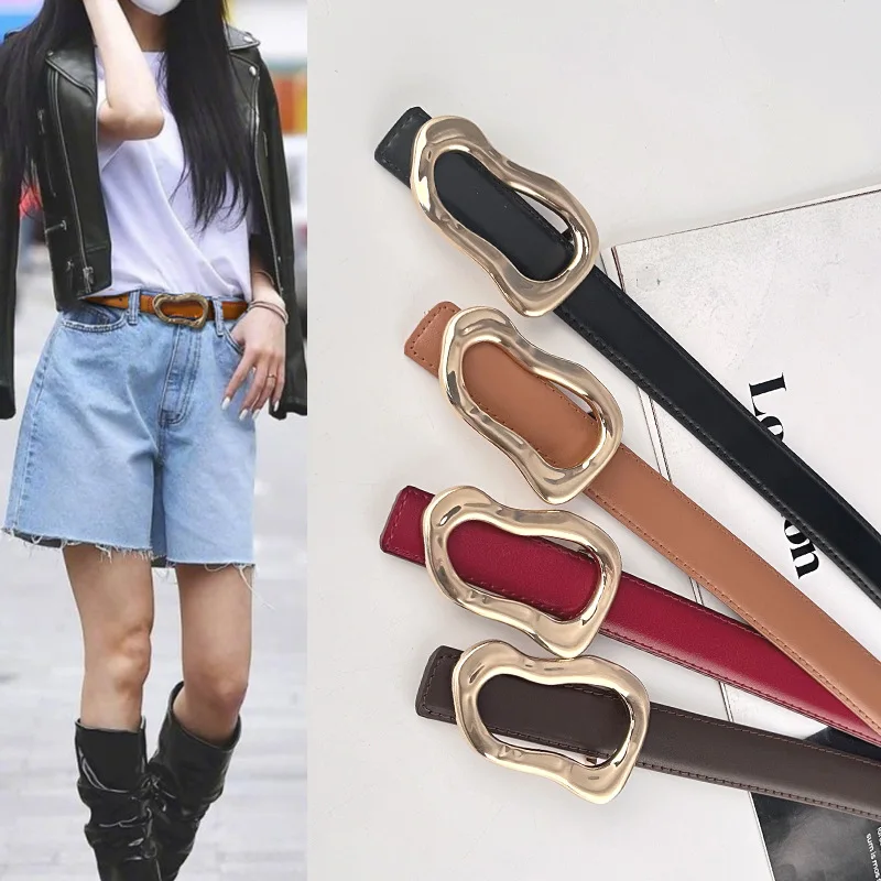 Irregular Metal Side Buckle Waist Belts for Women Jeans Strap Cinturon Trenzado Hombre Fashion Plain Cowhide Ceinture Pour Femme
Irregular Metal Side Buckle Waist Belts for Women Jeans Strap Cinturon Trenzado Hombre Fashion Plain Cowhide Ceinture Pour Femme