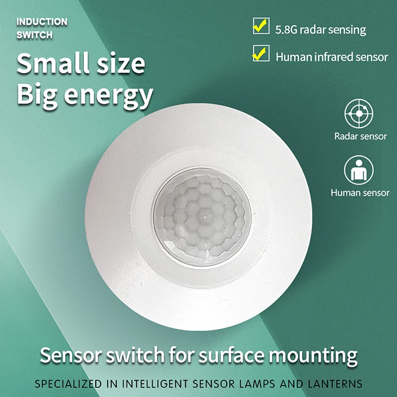 AC/DC24-265V PIR Motion Sensor Light Switch Human Body Infrared Detector Ceiling Mounted 360 Degree Detecting Range
AC/DC24-265V PIR Motion Sensor Light Switch Human Body Infrared Detector Ceiling Mounted 360 Degree Detecting Range