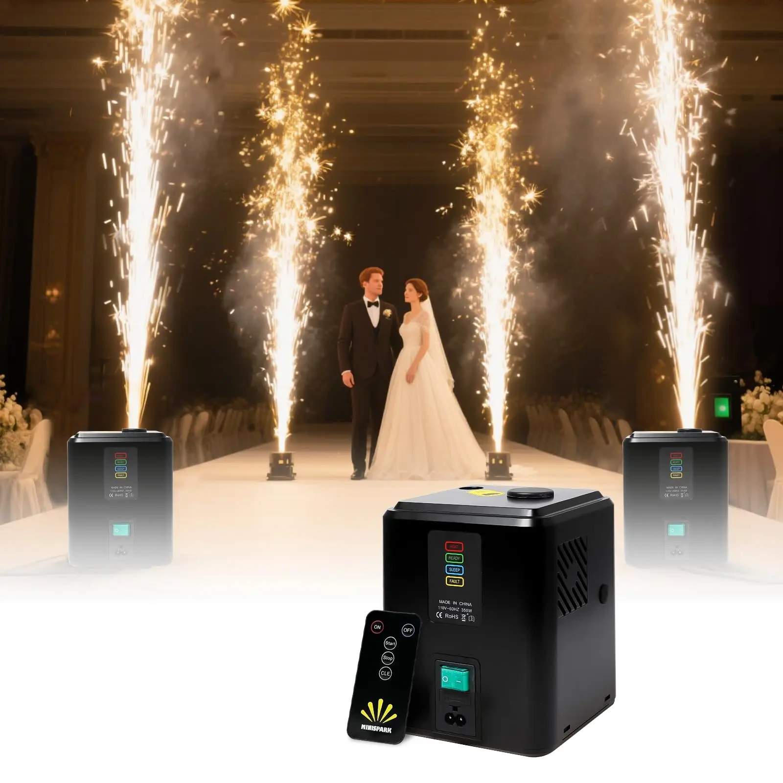 Mini Cold Spark Machine 350W Remote Spraying Cold Flame Fountain Machine Stage Equipment DMX Control DJ Disco Wedding Party
Mini Cold Spark Machine 350W Remote Spraying Cold Flame Fountain Machine Stage Equipment DMX Control DJ Disco Wedding Party