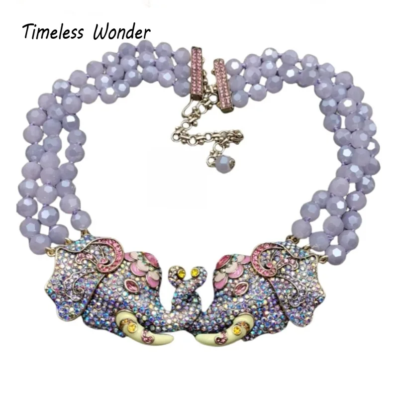 Timeless Wonder Beaded Zirconia Elephant Statement Necklace for Women Designer Jewelry Goth Runway Luxury Brand Rare Gift 4526
Timeless Wonder Beaded Zirconia Elephant Statement Necklace for Women Designer Jewelry Goth Runway Luxury Brand Rare Gift 4526