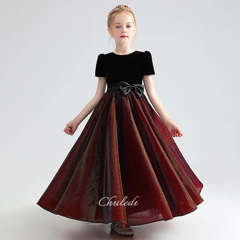 Girl's Dress Black Velvet Round Neck Flounce Style Birthday Princess Dress Poncho
Girl's Dress Black Velvet Round Neck Flounce Style Birthday Princess Dress Poncho
