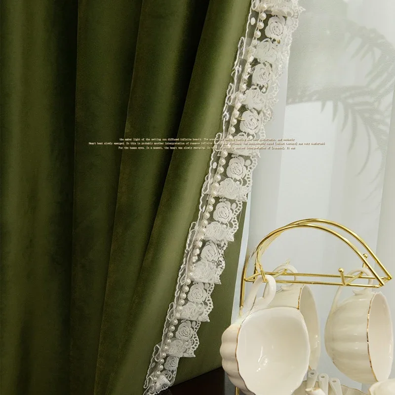 Velvet Cloth Thickened Curtain High Shading Curtains for Living Room Bedroom French Retro Olive Green Cloth Curtains
Velvet Cloth Thickened Curtain High Shading Curtains for Living Room Bedroom French Retro Olive Green Cloth Curtains