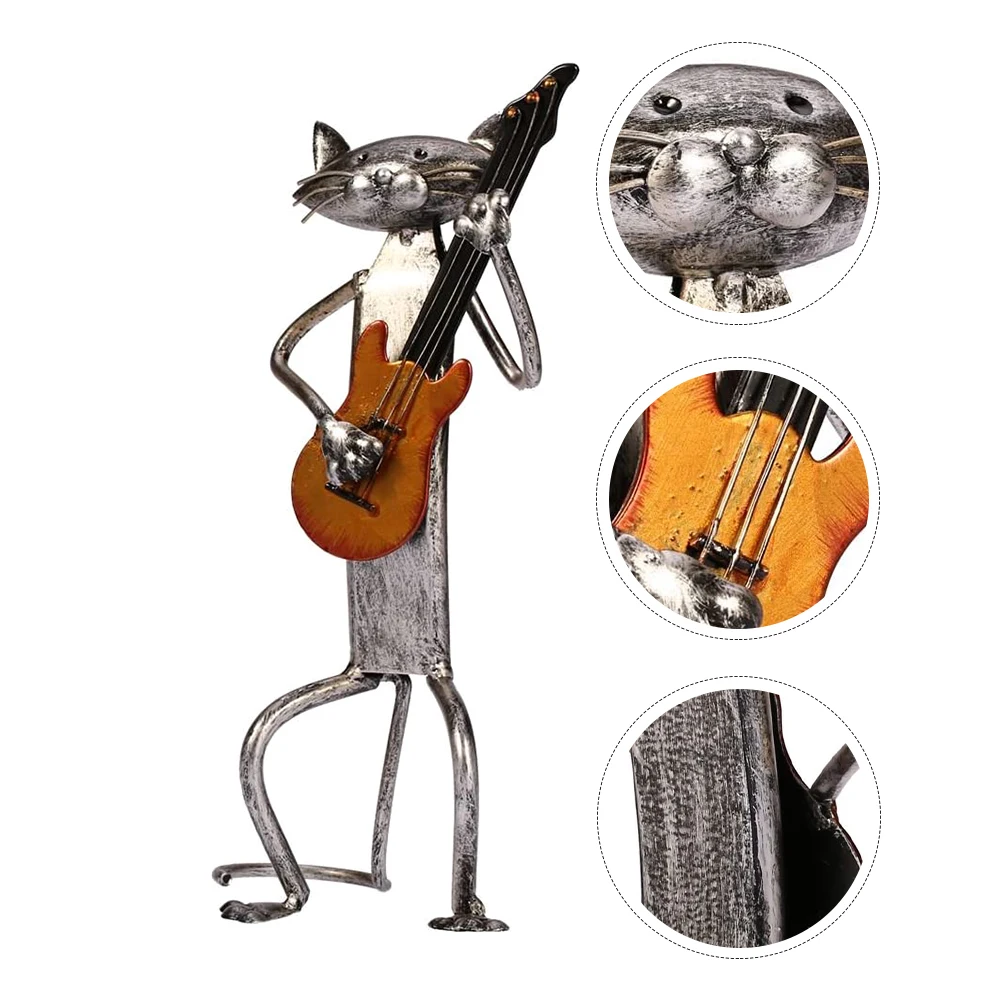 Iron Figurine Metal Sculpture Guitar Shaped Decor Home Office Environmental Paint Rust Resistant Cat Statue
Iron Figurine Metal Sculpture Guitar Shaped Decor Home Office Environmental Paint Rust Resistant Cat Statue