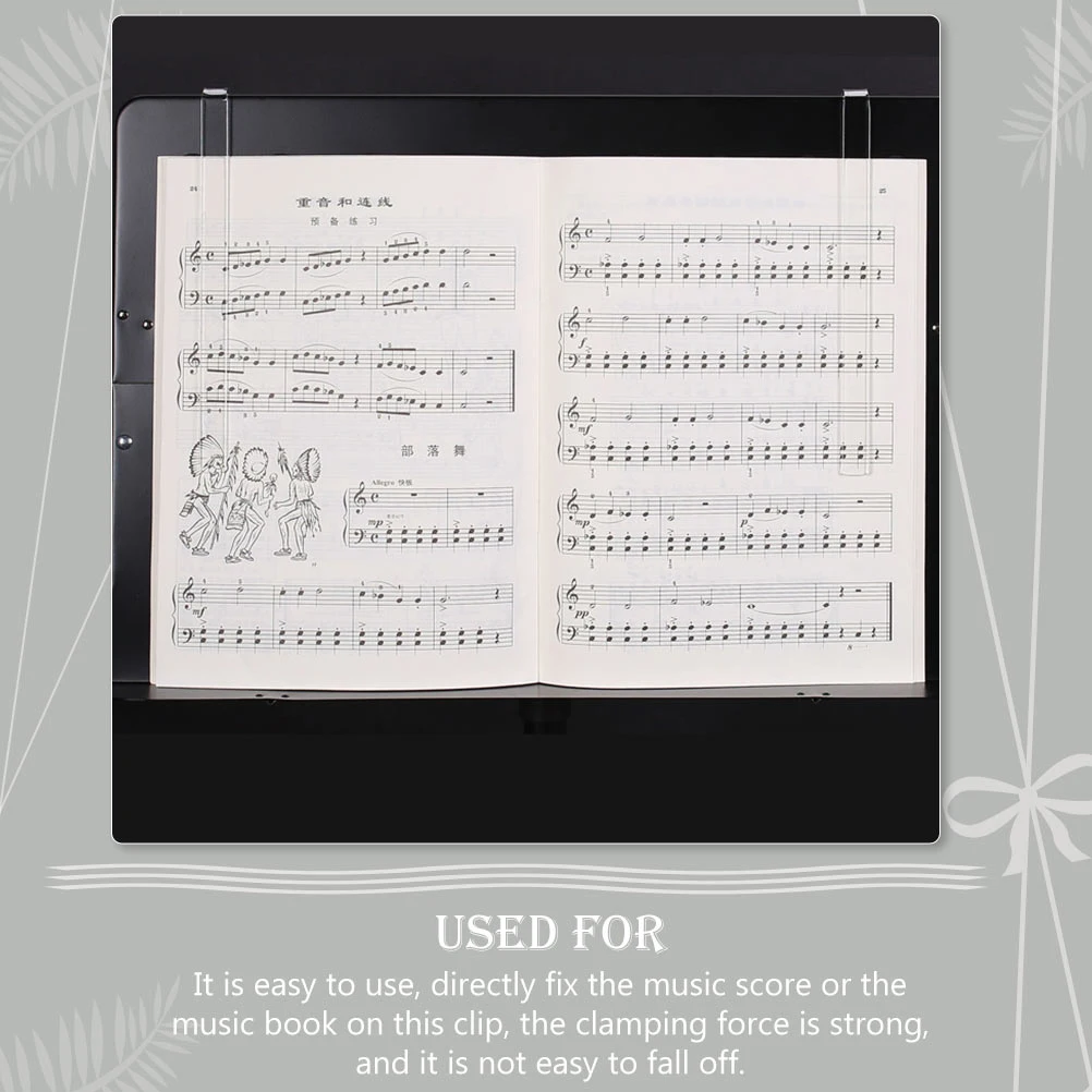 Acrylic Music Sheet Clips 5 Pairs Clear Page Holder for Piano Score Book 10 Pieces Portable Book Folder Clip Easy to Use 
Acrylic Music Sheet Clips 5 Pairs Clear Page Holder for Piano Score Book 10 Pieces Portable Book Folder Clip Easy to Use