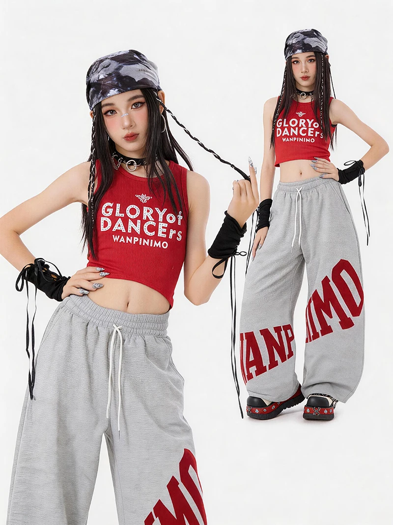 Children Ballroom Hip Hop Dance Costumes For Girls Group 3 Colors Vest Loose Pants Outfits Jazz Dance Stage Rave Clothes XH4738
Children Ballroom Hip Hop Dance Costumes For Girls Group 3 Colors Vest Loose Pants Outfits Jazz Dance Stage Rave Clothes XH4738