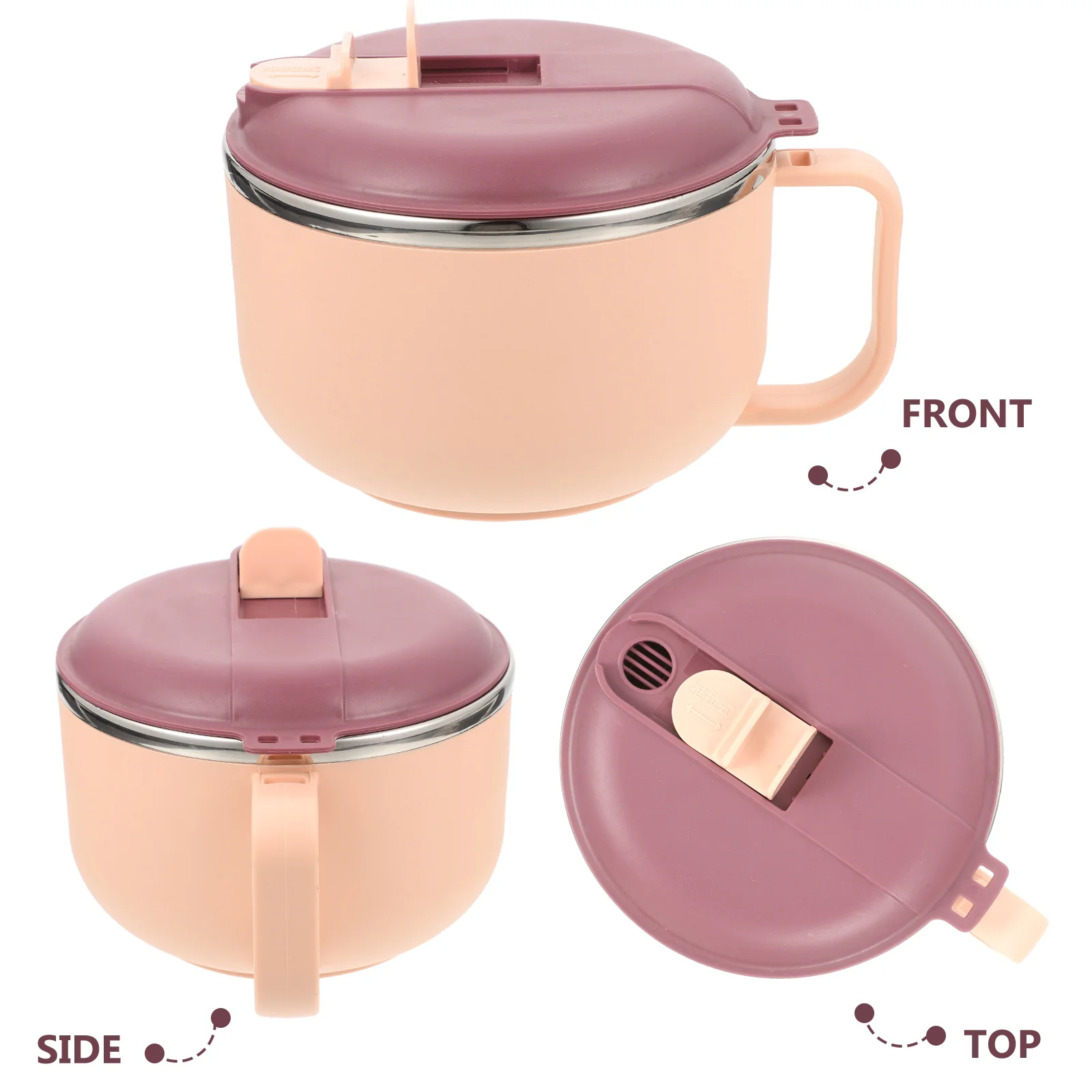 Soup Mug Lid Fast Food Cup Microwave Ramen Bowl Daily Student Stainless Steel PP Preserved Insulated Reusable Soup Bowl
Soup Mug Lid Fast Food Cup Microwave Ramen Bowl Daily Student Stainless Steel PP Preserved Insulated Reusable Soup Bowl