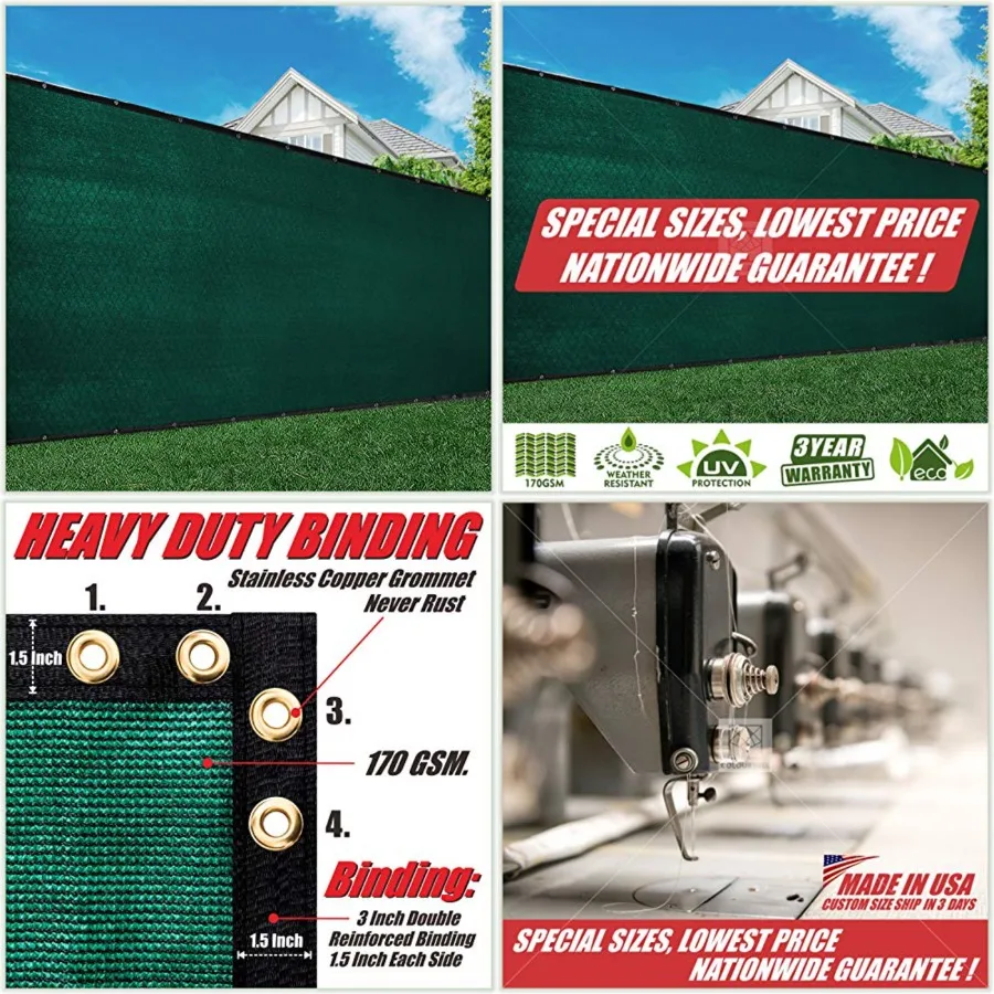 8' x 50' Fence Privacy Screen Windscreen Cover Fabric Shade Tarp Netting Mesh Cloth - Commercial Grade 170 GSM - Heavy Duty - 3
8' x 50' Fence Privacy Screen Windscreen Cover Fabric Shade Tarp Netting Mesh Cloth - Commercial Grade 170 GSM - Heavy Duty - 3