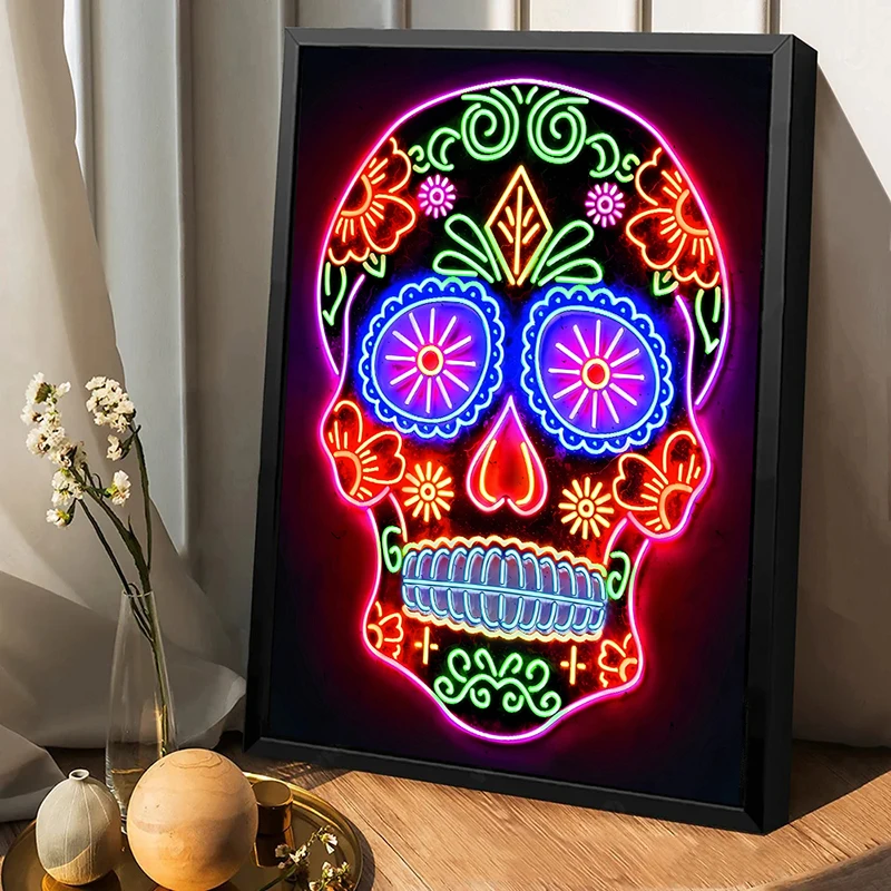 Neon Effect Skull Posters and Prints Modern Canvas Wall Art Pictures for Living Room Game Room Home Decoration Gifts
Neon Effect Skull Posters and Prints Modern Canvas Wall Art Pictures for Living Room Game Room Home Decoration Gifts