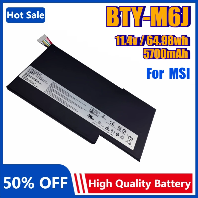 BTY-M6J Laptop Battery for MSI GS63 GF75 GF63 GS73 GS63VR GS73VR MS-16K3 TY-M6K MS-16K3 MS-16K2 MS 6RF7RE7RF7RG 8RD 8RC GS43VR
BTY-M6J Laptop Battery for MSI GS63 GF75 GF63 GS73 GS63VR GS73VR MS-16K3 TY-M6K MS-16K3 MS-16K2 MS 6RF7RE7RF7RG 8RD 8RC GS43VR