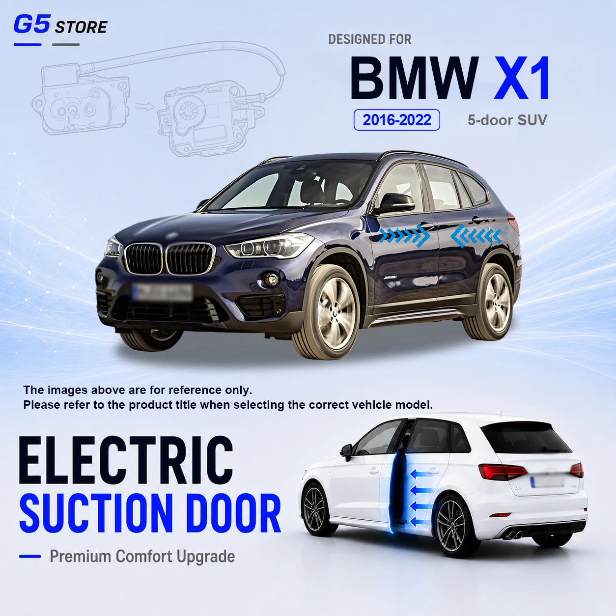 For BMW X1 F48 F49 2016-2022 Car Electric Suction Door Power-assisted Closing Door Soft-close Function
For BMW X1 F48 F49 2016-2022 Car Electric Suction Door Power-assisted Closing Door Soft-close Function