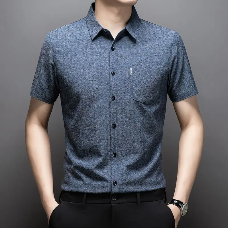 Men's Pink Textured Short Sleeve Shirt Turn Down Collar Slim Fit Business Casual Top
Men's Pink Textured Short Sleeve Shirt Turn Down Collar Slim Fit Business Casual Top