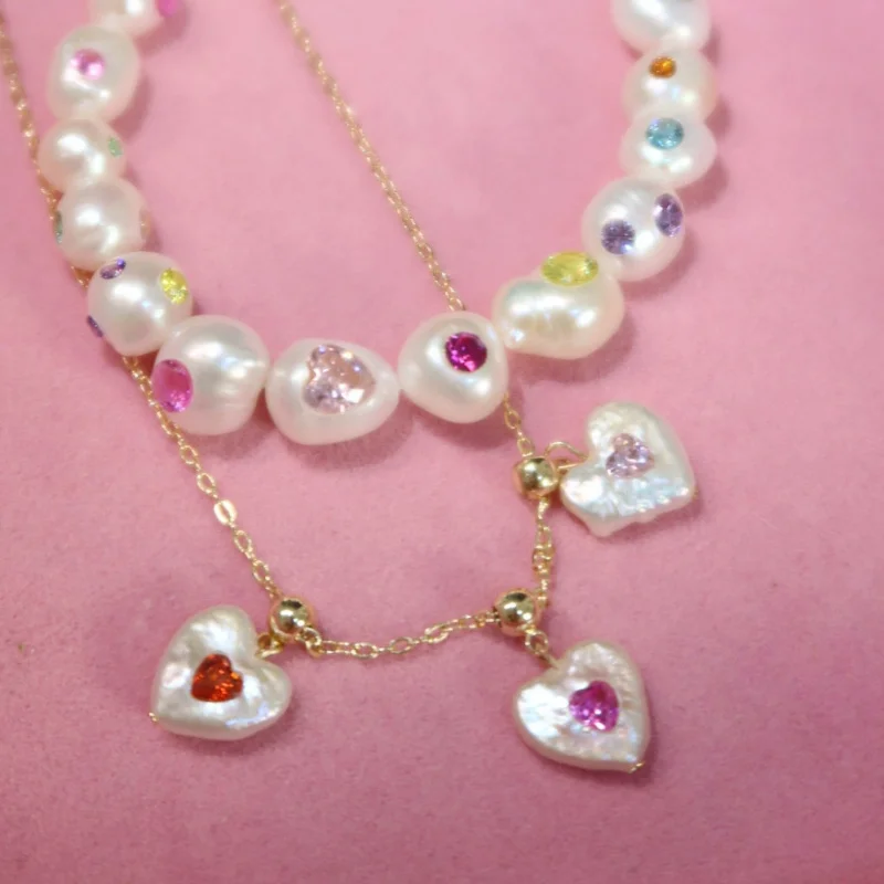 Colorful Zircon Pearl Love Heart Pendant Necklace for Women Copper 18K Gold Plated Fashion Luxury Jewelry Gift
Colorful Zircon Pearl Love Heart Pendant Necklace for Women Copper 18K Gold Plated Fashion Luxury Jewelry Gift