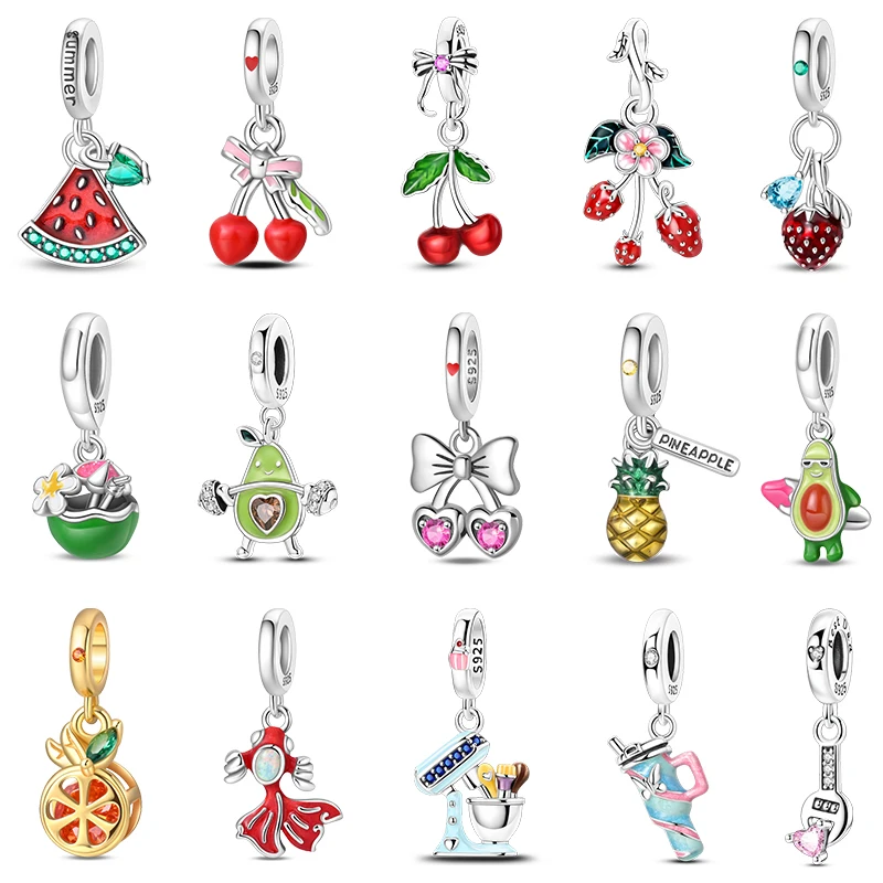 Original Charms Beads 925 Sterling Silver Cherry Strawberry Avocado Watermelon Fruits Charms Pendants For Woman Jewelry Making
Original Charms Beads 925 Sterling Silver Cherry Strawberry Avocado Watermelon Fruits Charms Pendants For Woman Jewelry Making