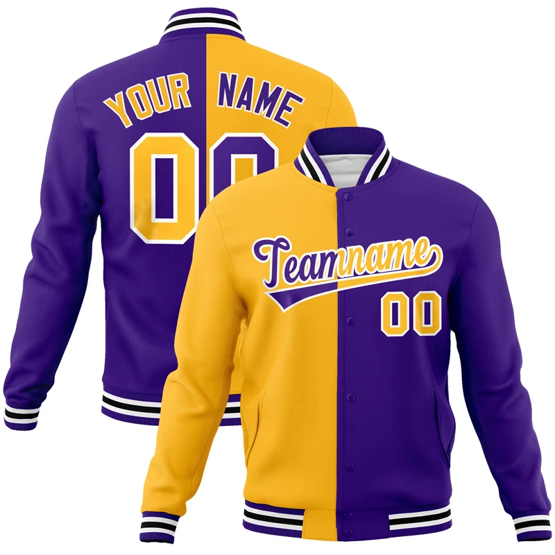 Custom Embroidery Unisex Yellow split Letterman Baseball Jacket Creatively Personalized Name Number Streetwear Winter Coats
Custom Embroidery Unisex Yellow split Letterman Baseball Jacket Creatively Personalized Name Number Streetwear Winter Coats