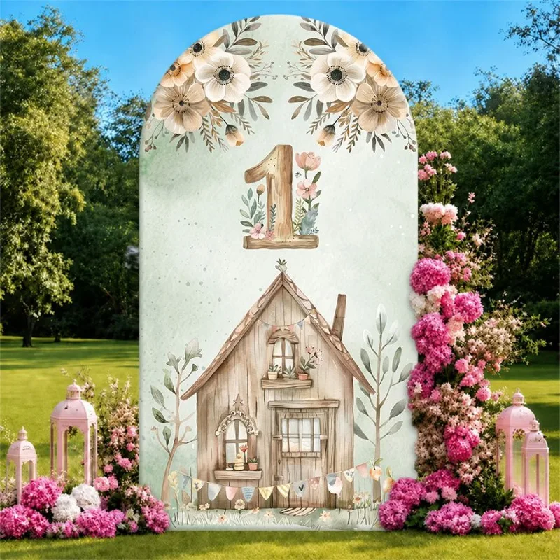 Single Side Arch Backdrop Cover Floral Arch Background for Wedding or Party Decor with Wooden Cottage Design and Number 1
Single Side Arch Backdrop Cover Floral Arch Background for Wedding or Party Decor with Wooden Cottage Design and Number 1