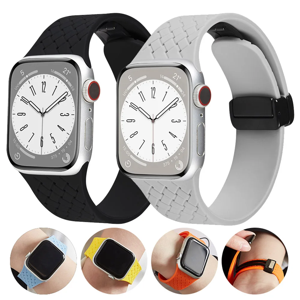 Magnetic strap For Apple watch band 44mm 45mm 40mm 49mm 41mm 42mm Silicone correa Bracelet iWatch series 8 3 5 4 SE 6 7 Ultra
Magnetic strap For Apple watch band 44mm 45mm 40mm 49mm 41mm 42mm Silicone correa Bracelet iWatch series 8 3 5 4 SE 6 7 Ultra