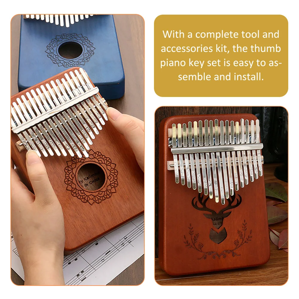 Thumb Piano DIY Accessories 17 Keys Kalimba Replacement Parts Metal Smooth Surface Long Lasting Durability Easy Assembly Key Set
Thumb Piano DIY Accessories 17 Keys Kalimba Replacement Parts Metal Smooth Surface Long Lasting Durability Easy Assembly Key Set