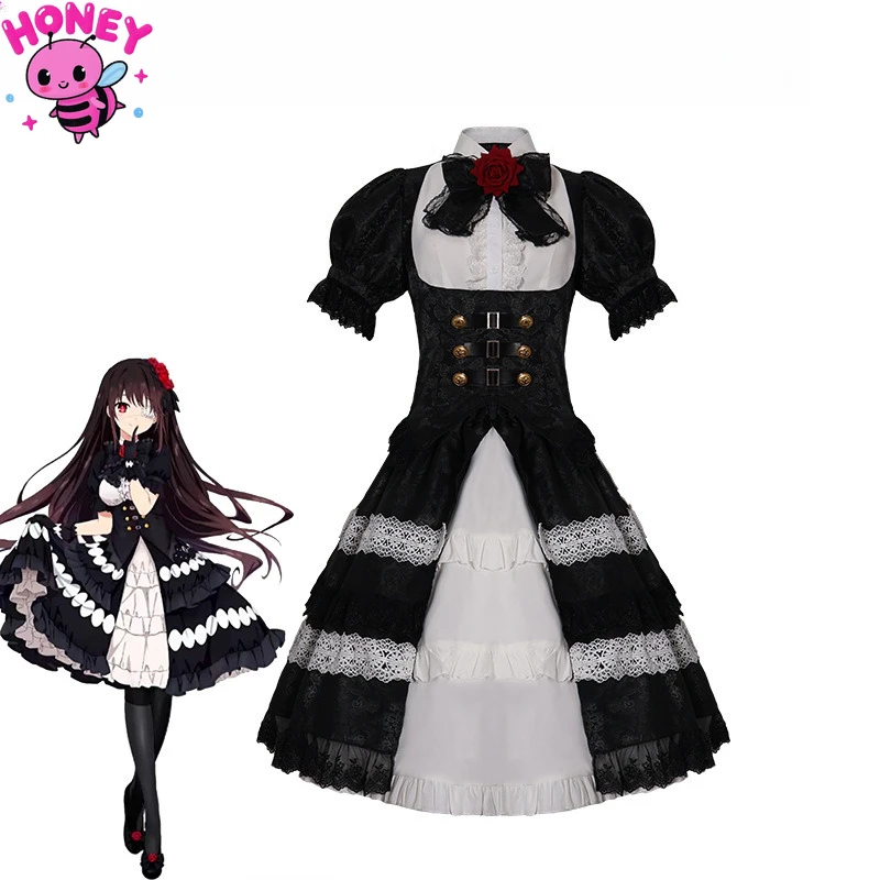 Japanese Anime DATE A LIVE Tokisaki Kurumi Nightmare Cosplay Lolita Style Dress Black Dress Cos Suit Anime Cosplay Suit
Japanese Anime DATE A LIVE Tokisaki Kurumi Nightmare Cosplay Lolita Style Dress Black Dress Cos Suit Anime Cosplay Suit