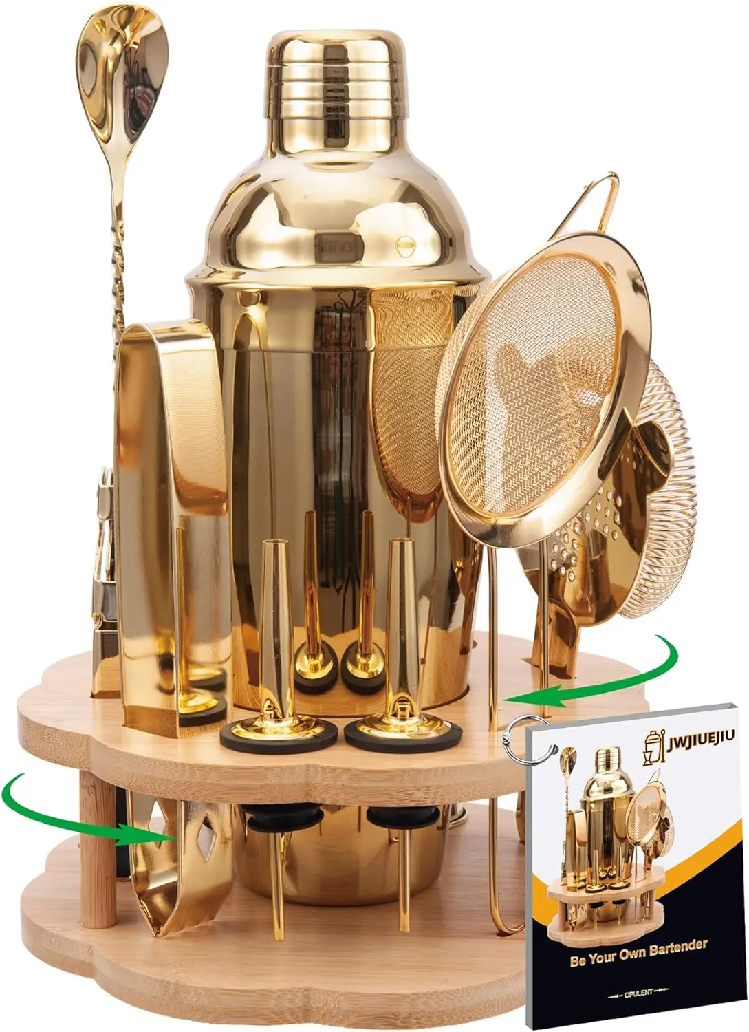 11 Piece Cocktail Shaker Set with Rotatable Bamboo Stand, Stainless Steel Bar Accessories for Drink Mixing, Home Party Gift
11 Piece Cocktail Shaker Set with Rotatable Bamboo Stand, Stainless Steel Bar Accessories for Drink Mixing, Home Party Gift
