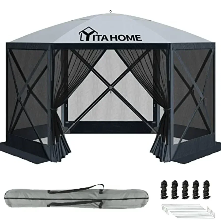 11.5x11.5ft Camping Gazebo Portable Pop Up Outdoor Sn Tent 6 Sided with Mesh Windows and Carry Bag for Camping Picnic Backyard
11.5x11.5ft Camping Gazebo Portable Pop Up Outdoor Sn Tent 6 Sided with Mesh Windows and Carry Bag for Camping Picnic Backyard