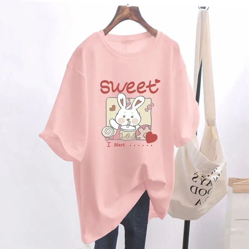Summer Women Clothing Loose Casual O-neck T-shirt, 100% Cotton Fashion Basic Pullovers, Cartoon Printed Short Sleeve Top Tee
Summer Women Clothing Loose Casual O-neck T-shirt, 100% Cotton Fashion Basic Pullovers, Cartoon Printed Short Sleeve Top Tee