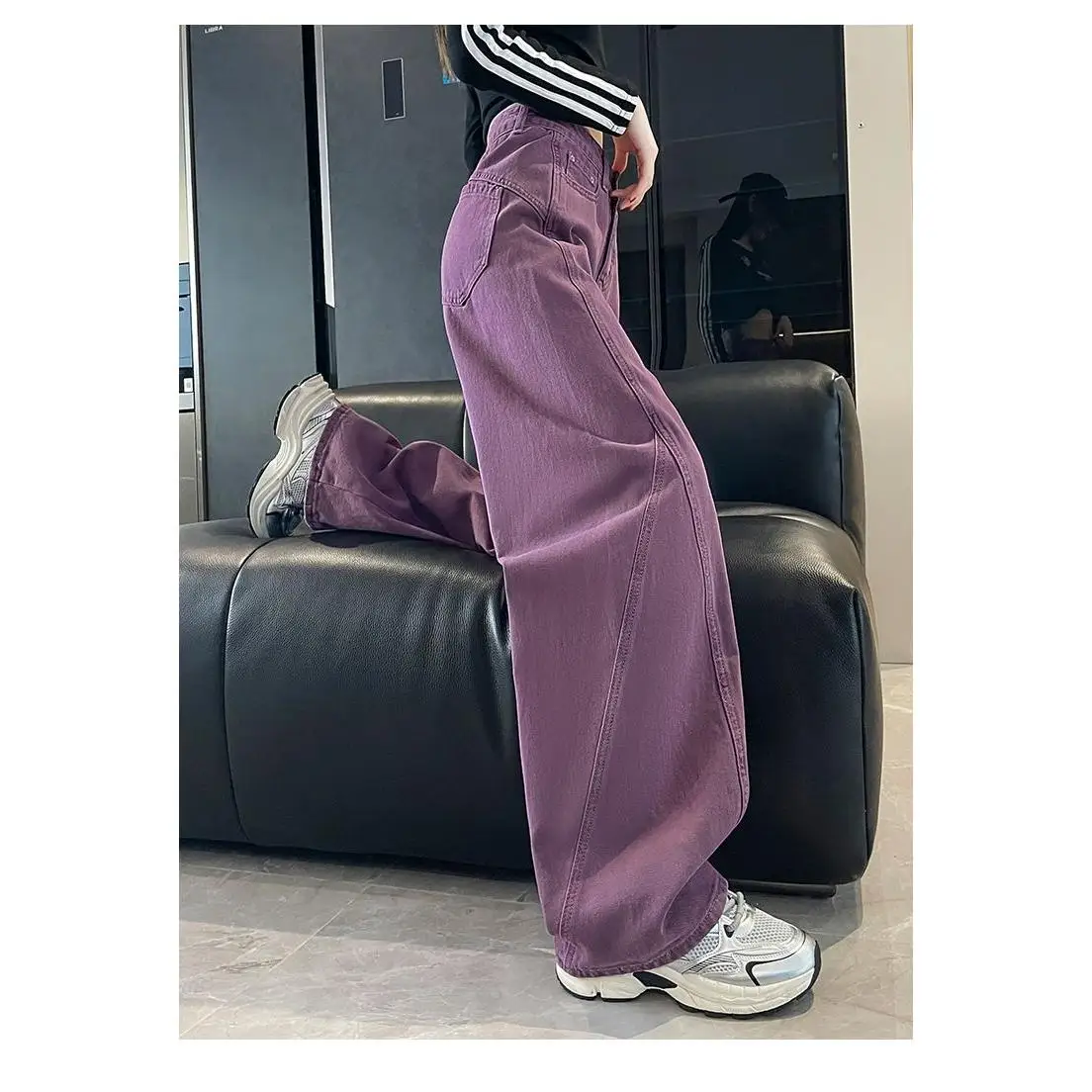 High Waist Wide Leg Jeans Women's Spring 2026 New Loose Design Sensation Floor-Length Knife Pants Purple Color Cotton Blend
High Waist Wide Leg Jeans Women's Spring 2026 New Loose Design Sensation Floor-Length Knife Pants Purple Color Cotton Blend