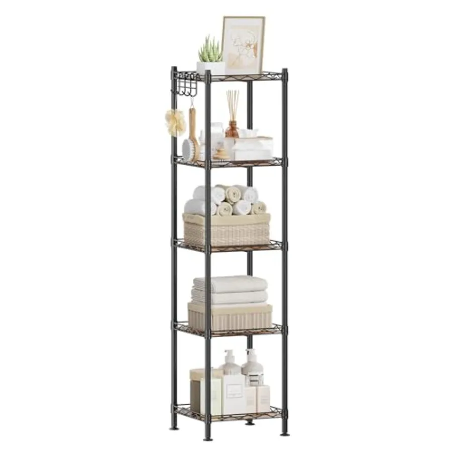 5-Tier Bathroom Shelf, Storage Rack for Small Space, 5, Removable Hook, Extendable Design, and Rustic Brown ULGR023B02
5-Tier Bathroom Shelf, Storage Rack for Small Space, 5, Removable Hook, Extendable Design, and Rustic Brown ULGR023B02