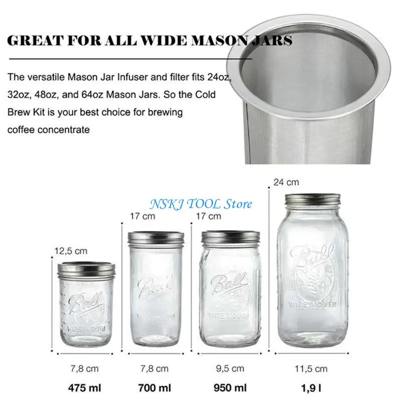 L8RC Stainless Steel Jar Cold Brew Coffee Maker and Iced Tea Infuser for Coffee
L8RC Stainless Steel Jar Cold Brew Coffee Maker and Iced Tea Infuser for Coffee