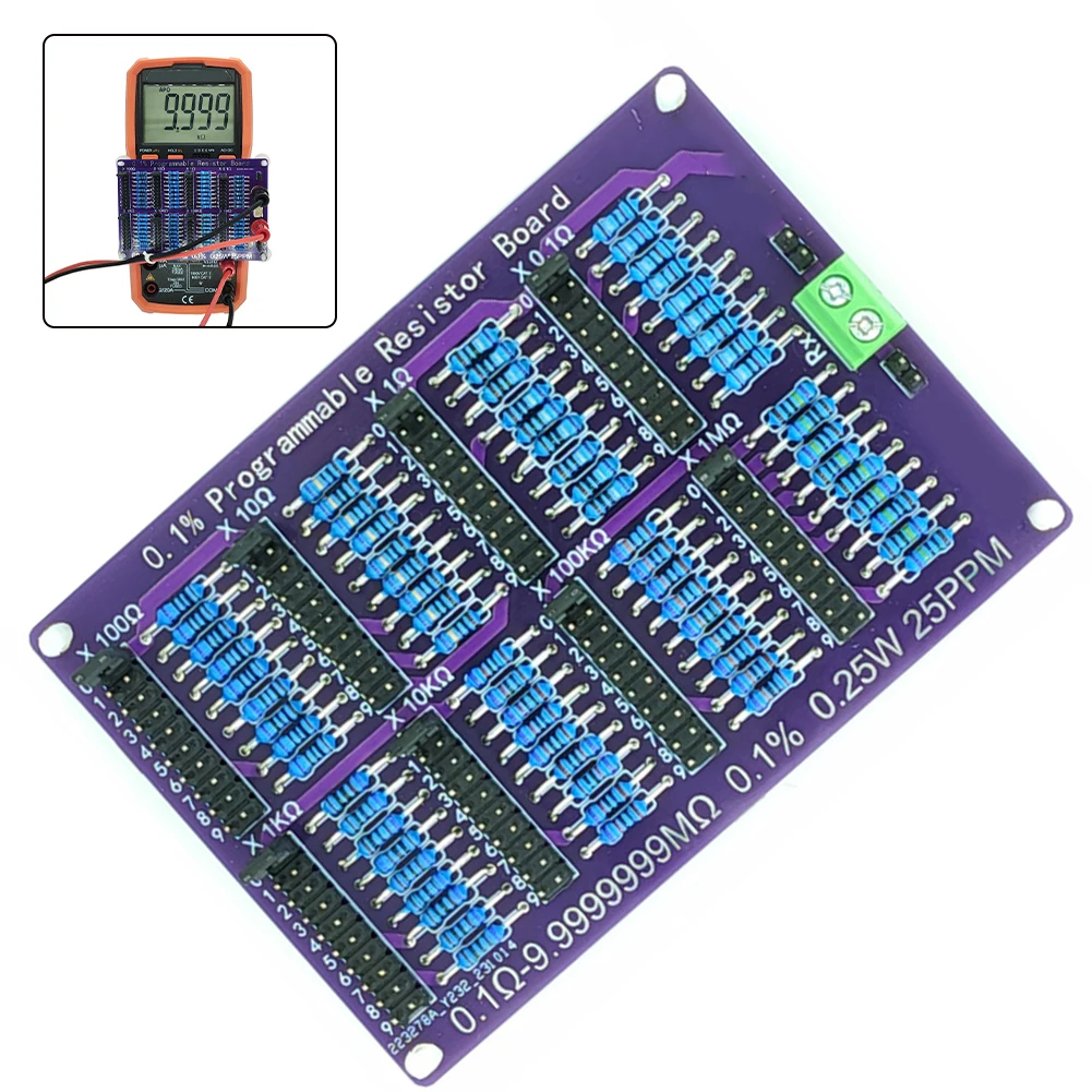 8-segment Decimal (1 Thousandth) Programmable Resistor Board Resistance Tolerance 0.1% High Accuracy Programmable Resistor Board