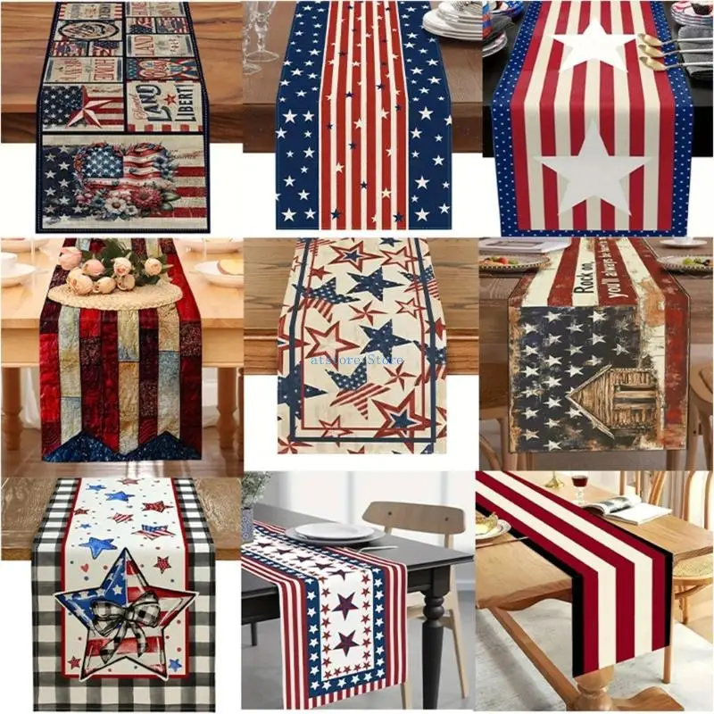 H37D Slip-Proof Independence Day Table Runner in Vintage Linen Fabric Flag Pattern
H37D Slip-Proof Independence Day Table Runner in Vintage Linen Fabric Flag Pattern