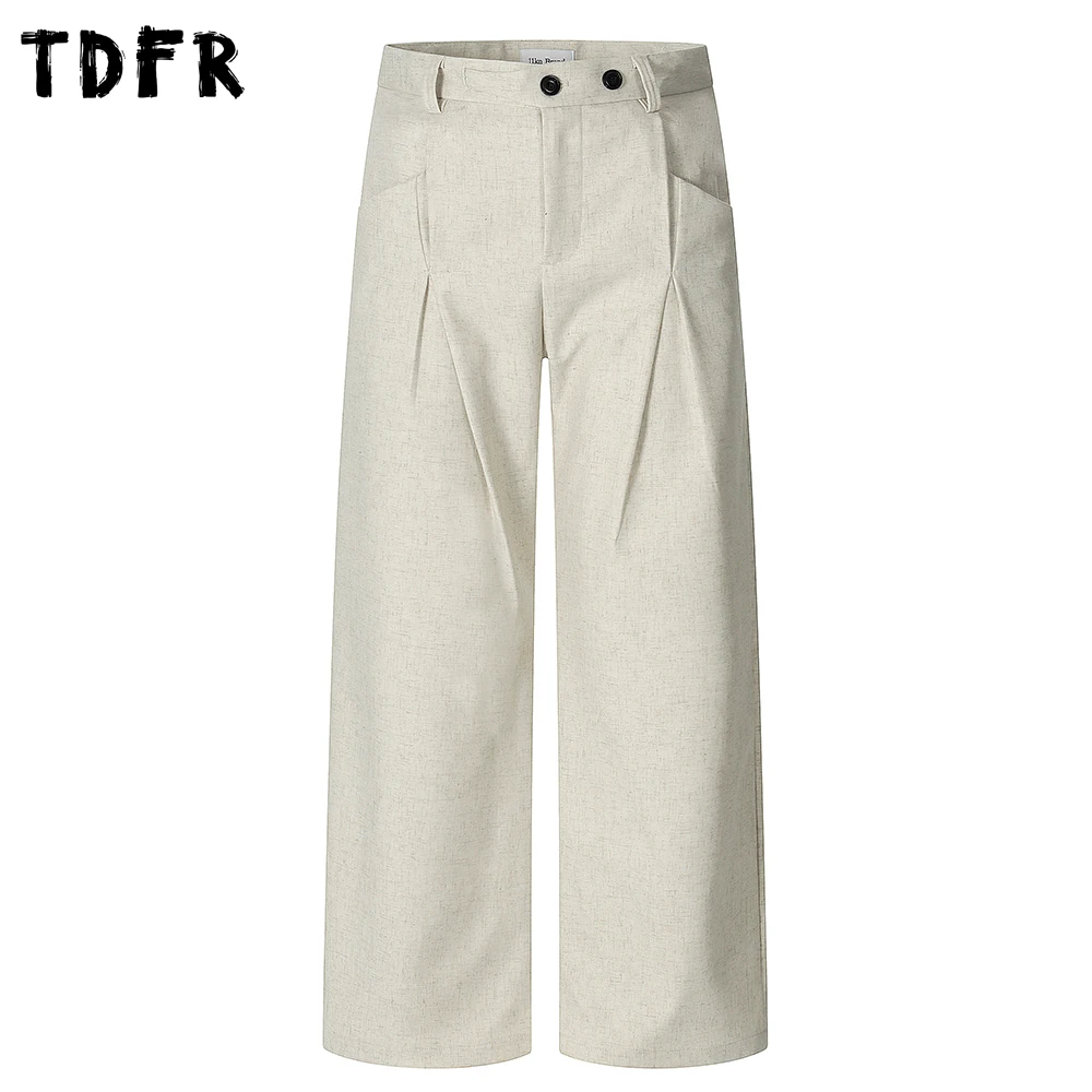 Retro Casual Pants Mens Simple Pleated Solid Color Autumn Baggy Wide Leg Straight Trousers Man
Retro Casual Pants Mens Simple Pleated Solid Color Autumn Baggy Wide Leg Straight Trousers Man
