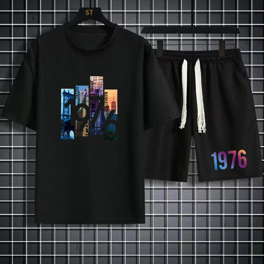 Oversized Men Sets Sports Short Suit Summer Tracksuit Hip Hop Rock Casual Short Suit Cool 1976 T shirts Shorts 2 Piece Set M-5XL
Oversized Men Sets Sports Short Suit Summer Tracksuit Hip Hop Rock Casual Short Suit Cool 1976 T shirts Shorts 2 Piece Set M-5XL