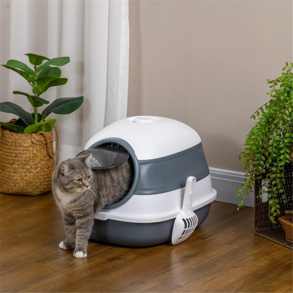 Semi-Enclosed Cat Litter Box Deodorant Anti-Splashing Kitty Toilet, Easy Clean Pet Litter Pan for Cats
Semi-Enclosed Cat Litter Box Deodorant Anti-Splashing Kitty Toilet, Easy Clean Pet Litter Pan for Cats