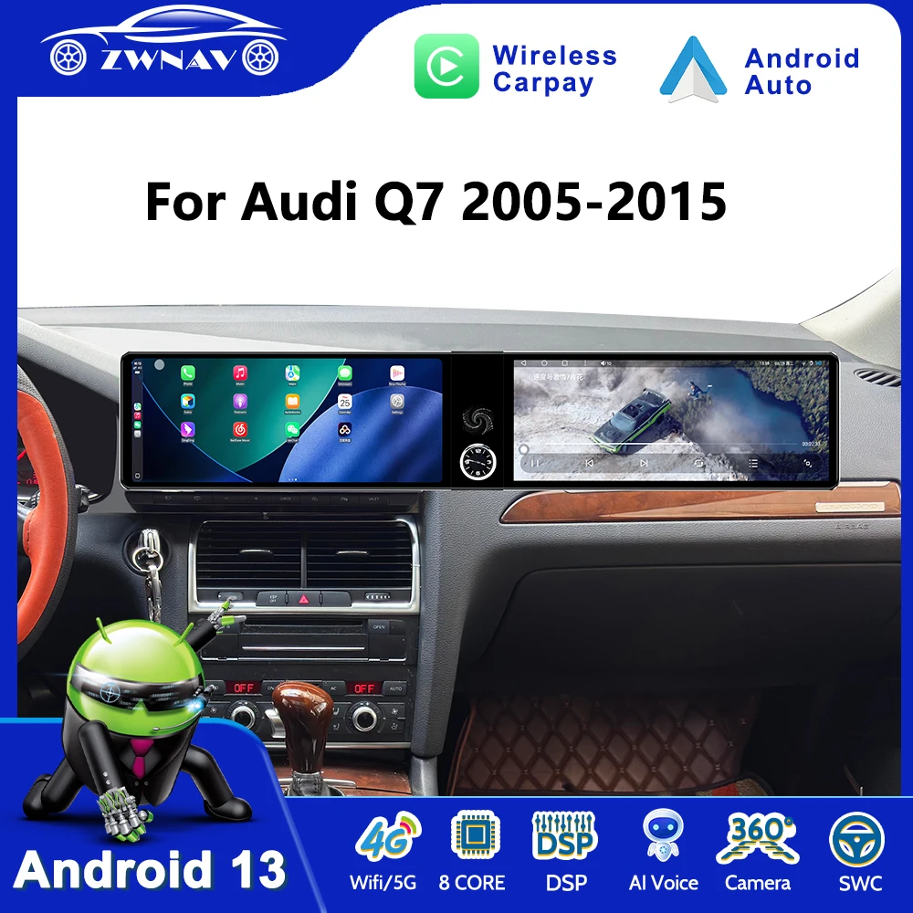 Android13 Qualcomm для AudiQ7 2005-2015 двойной экран автомобильный GPS-навигатор CarPlay HD сенсорный экран головное устройство мультимедийный плеер WIFI
Android13 Qualcomm для AudiQ7 2005-2015 двойной экран автомобильный GPS-навигатор CarPlay HD сенсорный экран головное устройство мультимедийный плеер WIFI