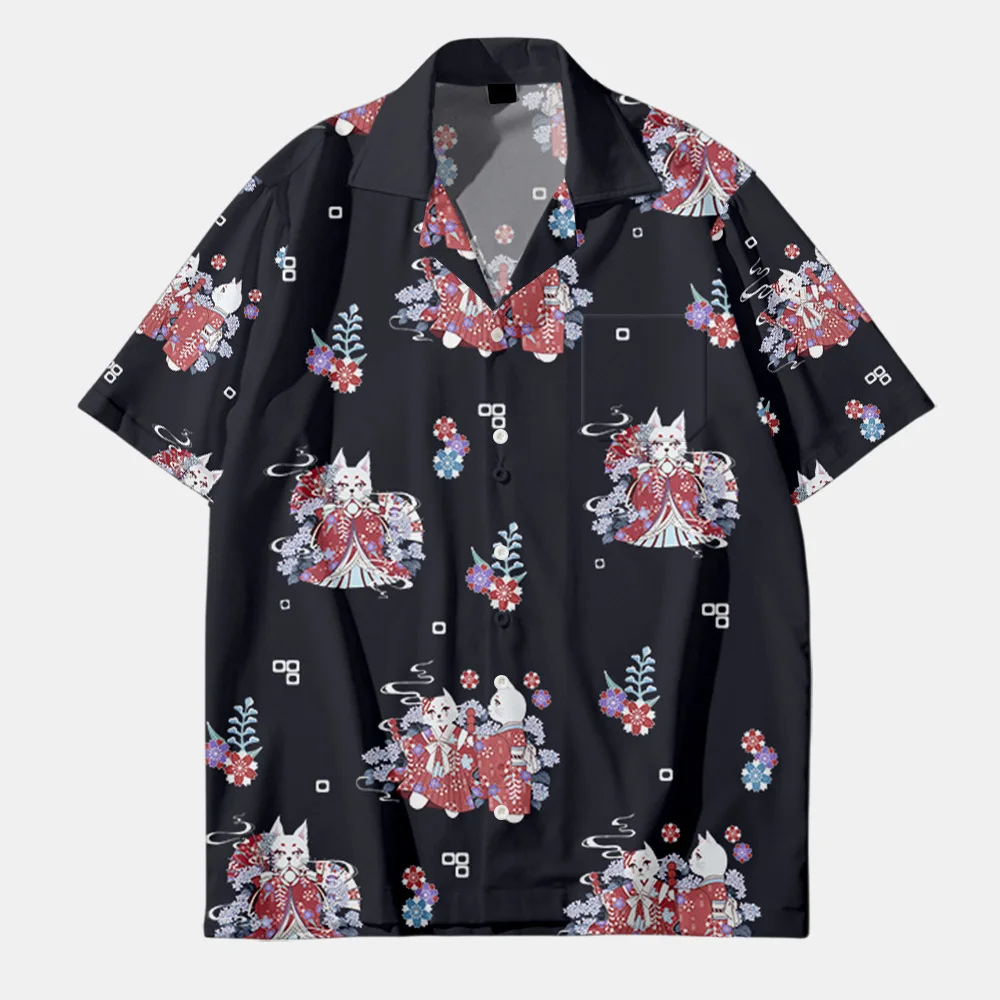 Men Tops Short Sleeve Button Shirt Loose Vacation Beach Shirt Summer Hawaiian Casual Cat Print Shirts
Men Tops Short Sleeve Button Shirt Loose Vacation Beach Shirt Summer Hawaiian Casual Cat Print Shirts