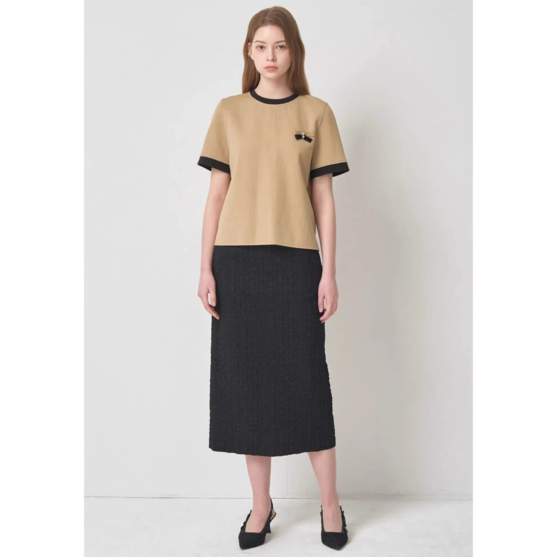 Fashionable round Neck T-Shirt with Knot Short Sleeve Versatile Slimming Design Cotton Commute Style Spring Summer
Fashionable round Neck T-Shirt with Knot Short Sleeve Versatile Slimming Design Cotton Commute Style Spring Summer