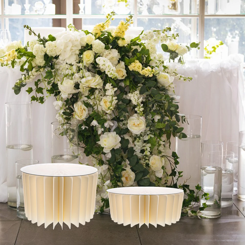 2Pcs Foldable Dessert Table Paper Cylinder Pedestal Stand Round Cake Display Stand for Wedding Party Decoration Centerpiece 
2Pcs Foldable Dessert Table Paper Cylinder Pedestal Stand Round Cake Display Stand for Wedding Party Decoration Centerpiece